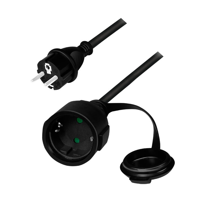 Cablu de alimentare prelungitor, Schuko, 5m, 3x1.5mm2, 250V / 16A, black, Logilink "LPS102"