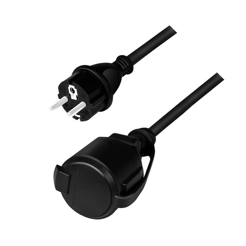 Cablu de alimentare prelungitor, Schuko, 5m, 3x1.5mm2, 250V / 16A, black, Logilink "LPS102"