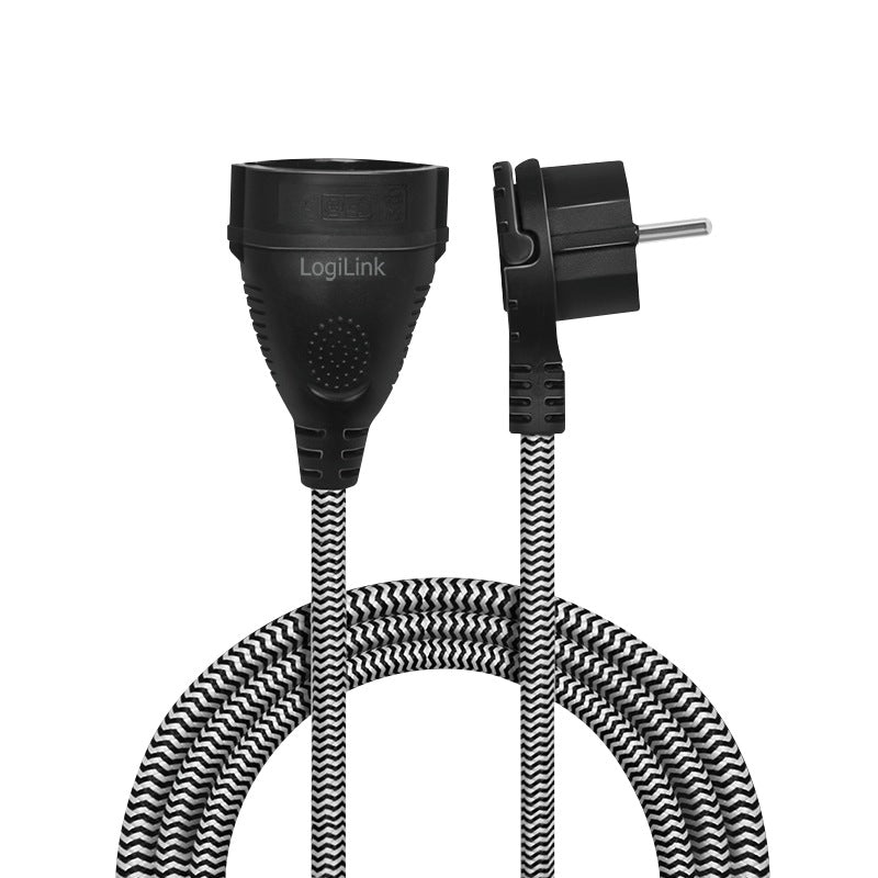 PRELUNGITOR LOGILINK, Schuko x 1, conectare prin Schuko (T), cablu 3 m, 16 A, fara protectie, negru, "LPS104"