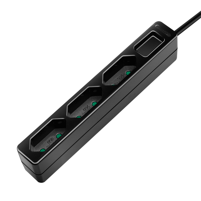 PRELUNGITOR LOGILINK, Euro skt x 3, cablu 3G 1.0mm2, 230 V/7.5 A, 50 Hz, max. 1700 W, IP20, 1.5m,negru, "LPS229B"