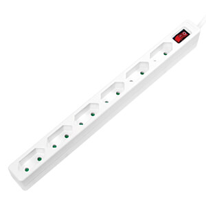 PRELUNGITOR LOGILINK, Euro skt x 6, conectare prin Schuko (T), cablu 1.5 m, 7.5 A, protectie contact accidental, on / off, alb, "LPS232"