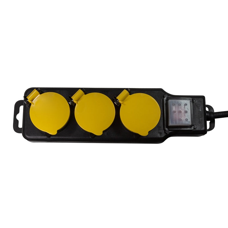 PRELUNGITOR LOGILINK, Schuko x 3, conectare prin Schuko (T), cablu 1.5 m, 16 A, protectie stropire cu apa, negru/ galben, "LPS253"