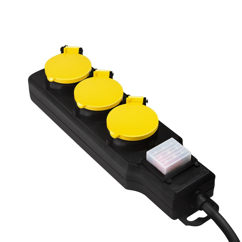 PRELUNGITOR LOGILINK, Schuko x 3, conectare prin Schuko (T), cablu 1.5 m, 16 A, protectie stropire cu apa, negru/ galben, "LPS253"