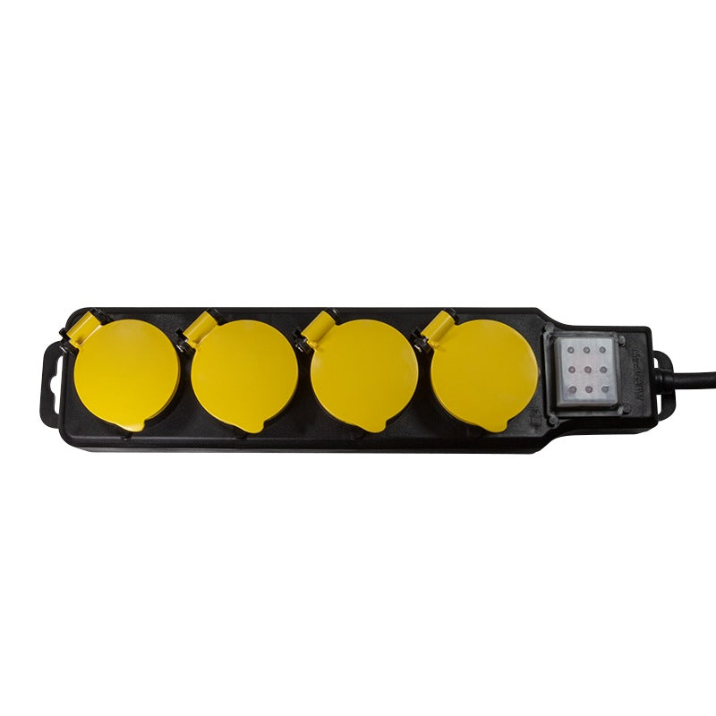 PRELUNGITOR LOGILINK, Schuko x 4, conectare prin Schuko (T), cablu 1.5 m, 16 A, protectie stropire cu apa, negru/ galben, "LPS254"