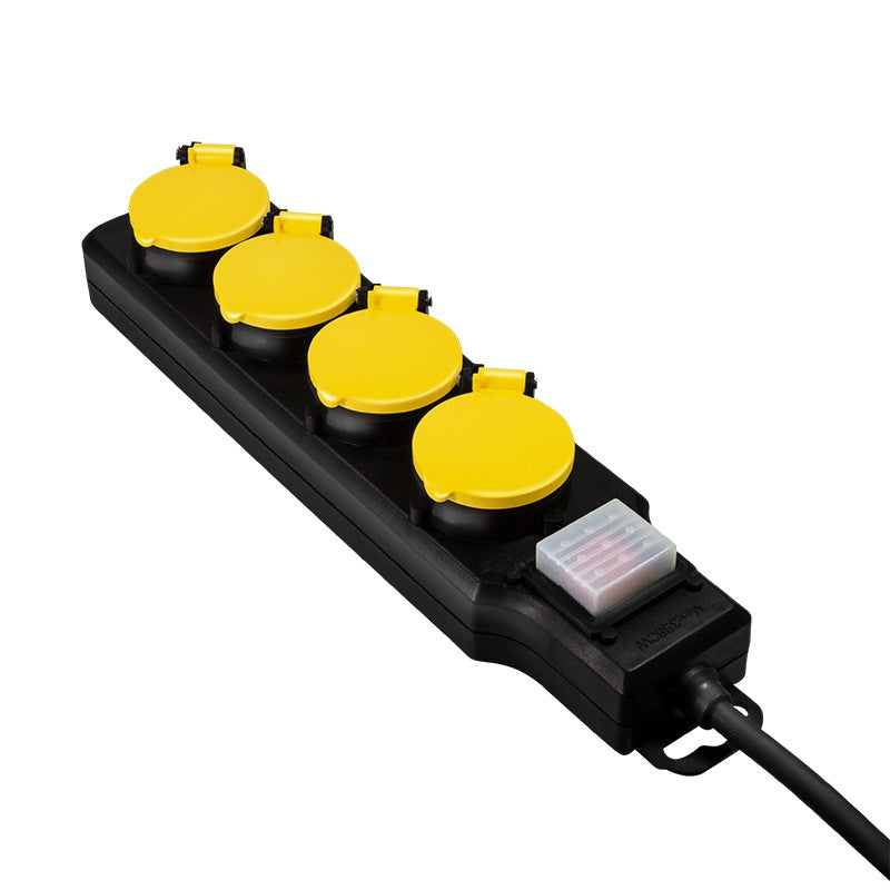 PRELUNGITOR LOGILINK, Schuko x 4, conectare prin Schuko (T), cablu 1.5 m, 16 A, protectie stropire cu apa, negru/ galben, "LPS254"