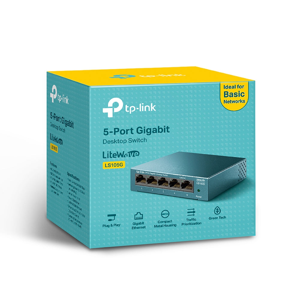 SWITCH TP-LINK 5 porturi Gigabit LiteWave carcasa metalica "LS105G"