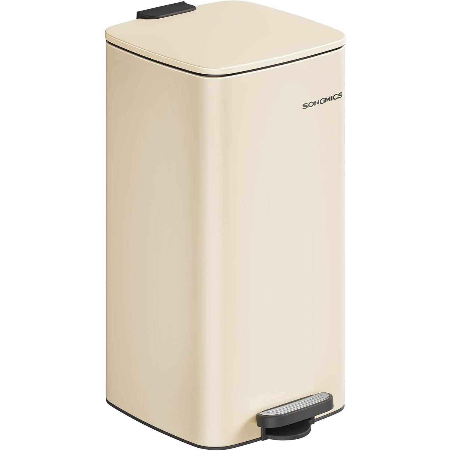 SONGMICS Cos gunoi 34x29x54 cm, 30L, cu pedala, capac silentios si galeata interioara detasabila, bej