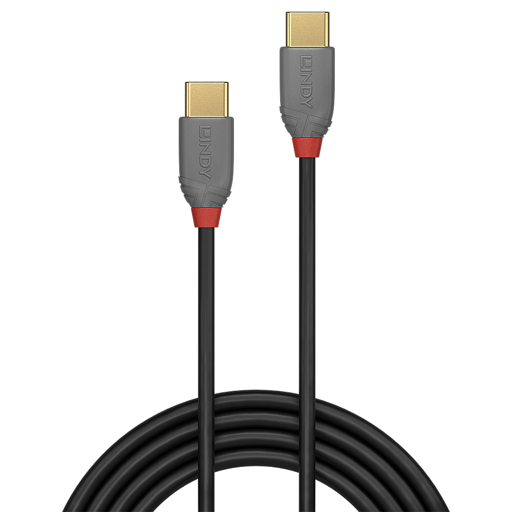 CABLU alimentare si date Lindy pt.smartphone USB Type-C (T) la USB Type-C (T), 1 m, PVC, gri, "LY-36871"