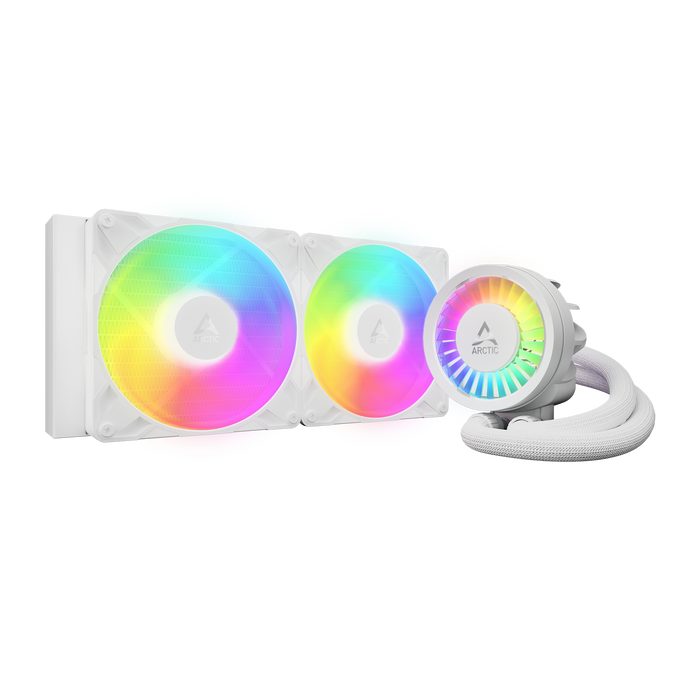 COOLER Arctic "Liquid Freezer III Pro 280 A-RGB", skt. LGA1851, LGA 1700, AM4, AM5, racire cu lichid, 2 x 140mm P14 Pro ARGB, 800 - 2800 RPM, ARGB, alb "ACFRE00187A"