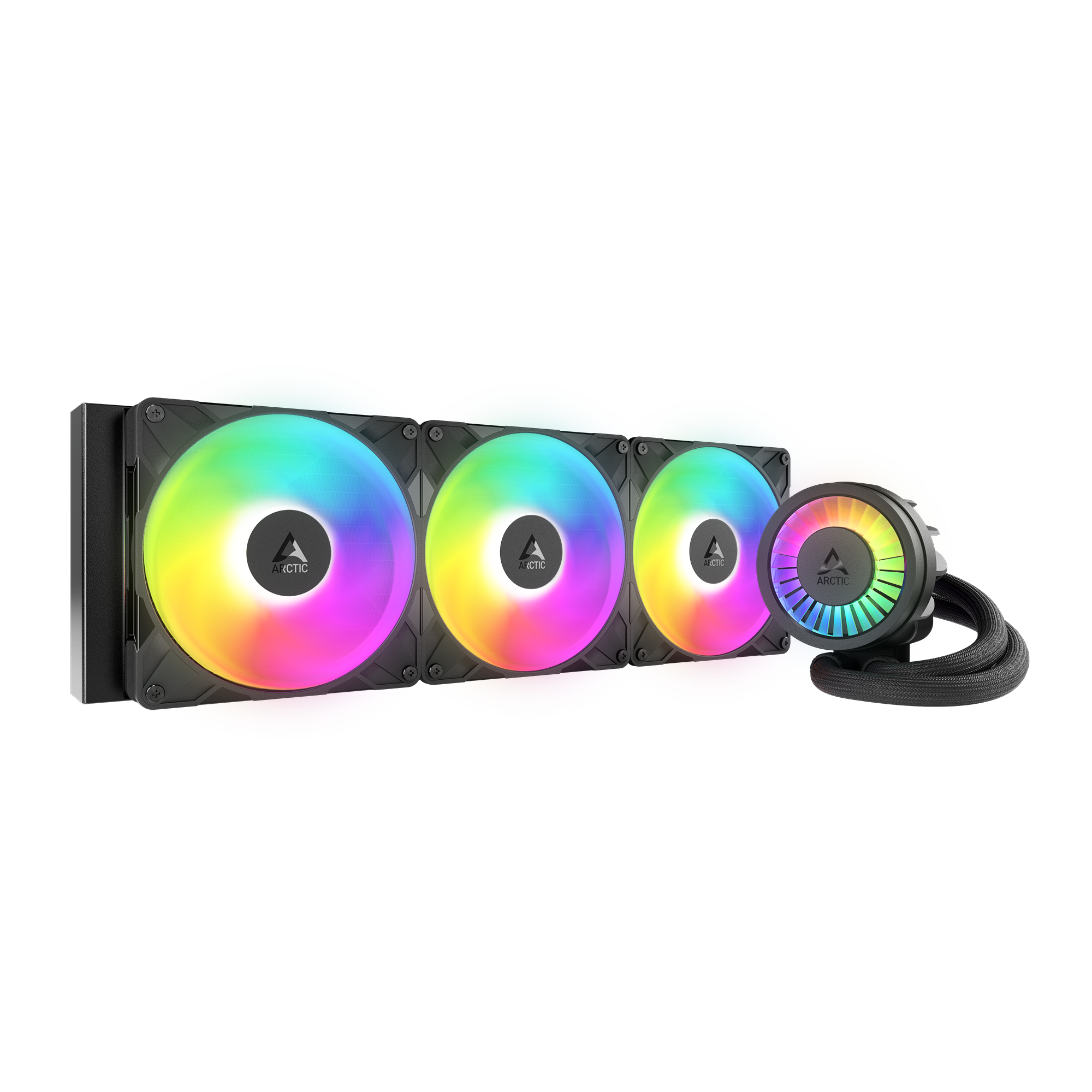 COOLER Arctic "Liquid Freezer III Pro 420 A-RGB", skt. LGA1851, LGA 1700, AM4, AM5, racire cu lichid, 3 x 140mm P14 Pro ARGB, 800 - 2800 RPM, ARGB, negru "ACFRE00185A"