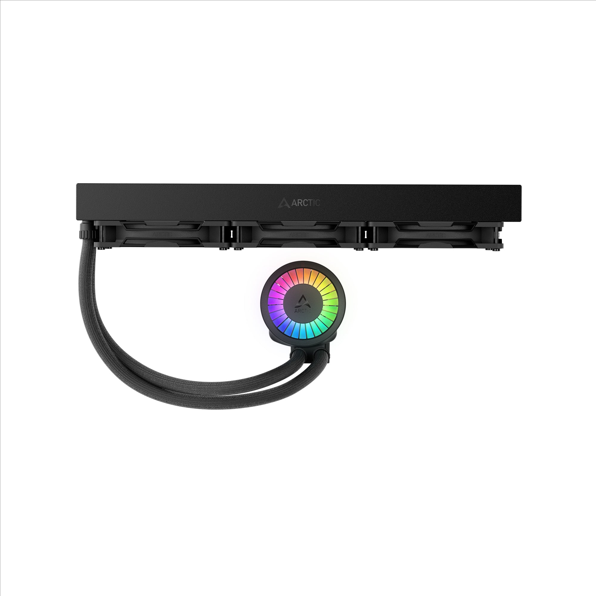 COOLER Arctic "Liquid Freezer III Pro 420 A-RGB", skt. LGA1851, LGA 1700, AM4, AM5, racire cu lichid, 3 x 140mm P14 Pro ARGB, 800 - 2800 RPM, ARGB, negru "ACFRE00185A"