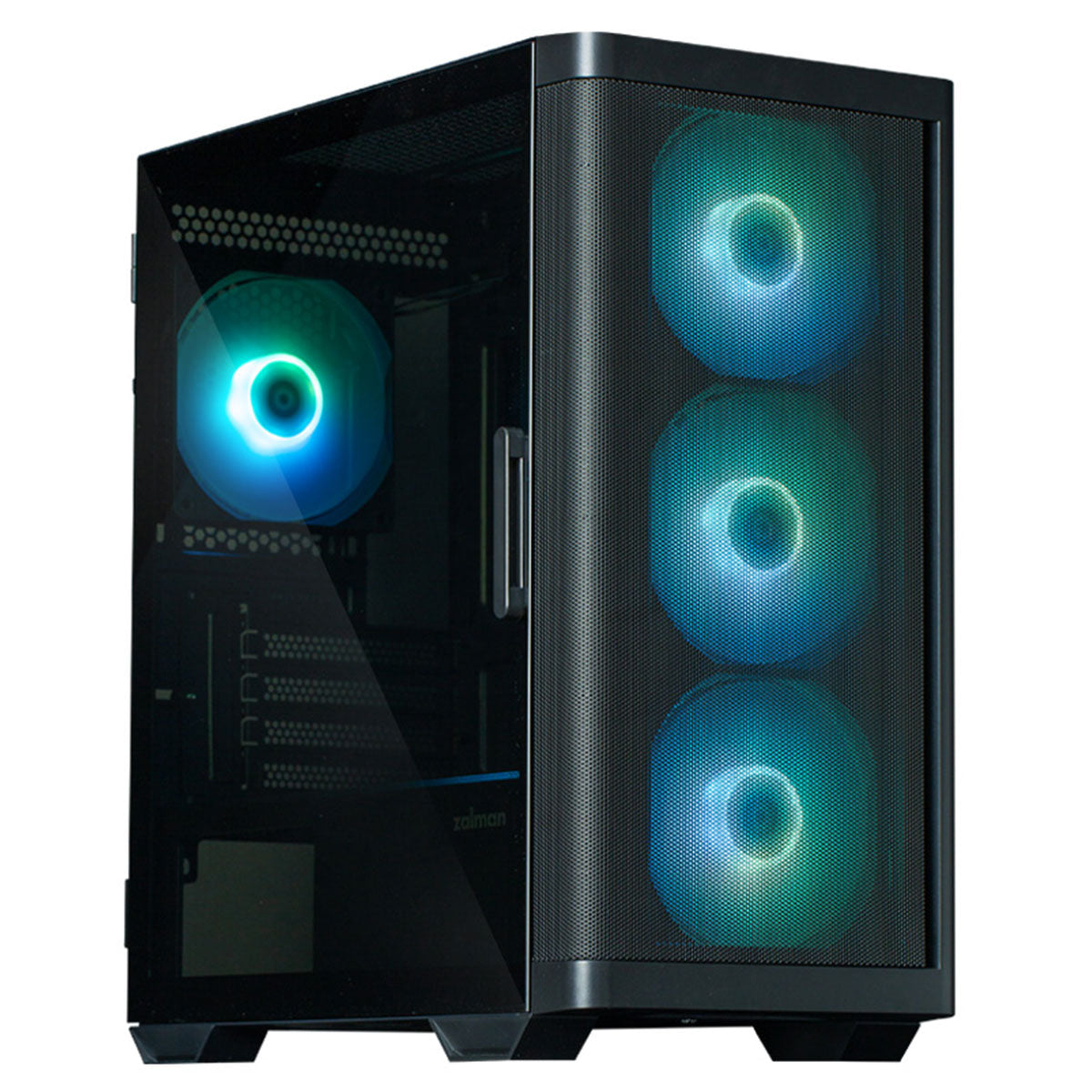 CARCASA Zalman "M4", mini tower, gaming, fara sursa, suporta 8xfan, 6xfan inclus, PSU shroud, USB 3.1 gen1 x 2, USB 2.0 x 1, audio+mic, negru, "M4 Black"