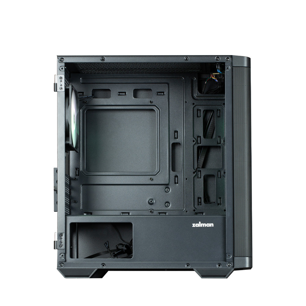 CARCASA Zalman "M4", mini tower, gaming, fara sursa, suporta 8xfan, 6xfan inclus, PSU shroud, USB 3.1 gen1 x 2, USB 2.0 x 1, audio+mic, negru, "M4 Black"
