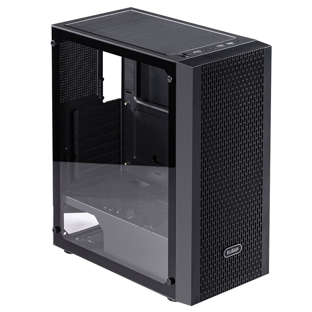 CARCASA PCCOOLER, Middle Tower, ATX, fara sursa, sticla securizata, 3 ventilatoare incluse, iluminare ARGB, negru, USB 3.2 gen 1 x 1, USB 2.0 x 2, mic, audio, "MA100 MESH"