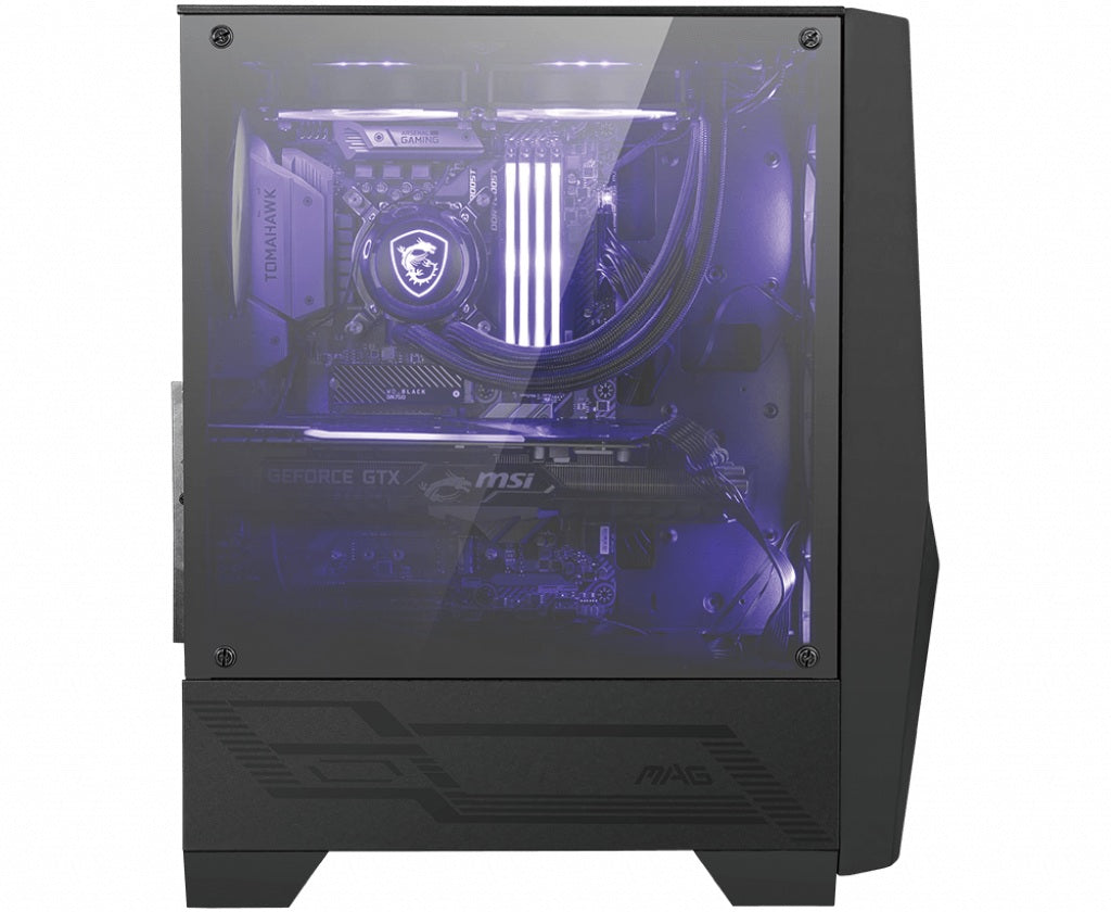 CARCASA MSI Middle Tower, ATX, "MAG FORGE 100M", fara sursa, sticla securizata, fan x 3, USB 3.2 gen 1 x 2, Jack 3.5 mm x 2, mesh pt. filtrare praf, negru, "MAG FORGE 100M"