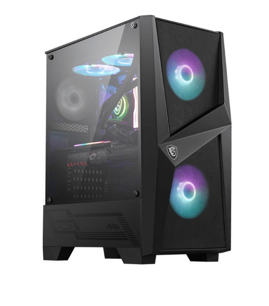MSI MAG FORGE 100R case 2xUSB 3.0 2x120mm ARGB Fan 1x120mm black Fan Tempered Glass, "MAG FORGE 100R" (timbru verde 0.24 lei)