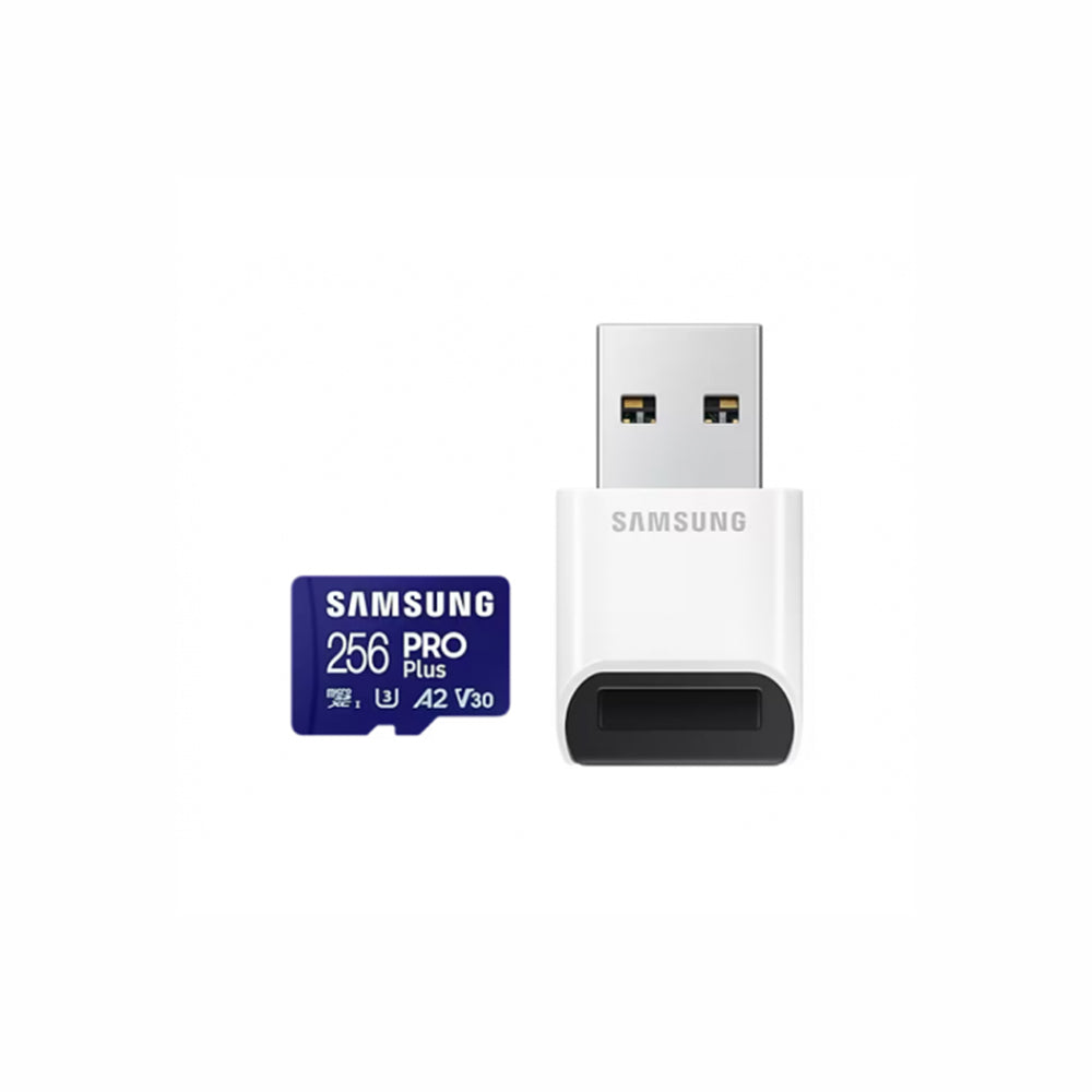 Samsung PRO Plus microSD 256GB Up to 180MB/s Read and 130MB/s Write speed with Class 10 4K UHD incl. Card reader 2023