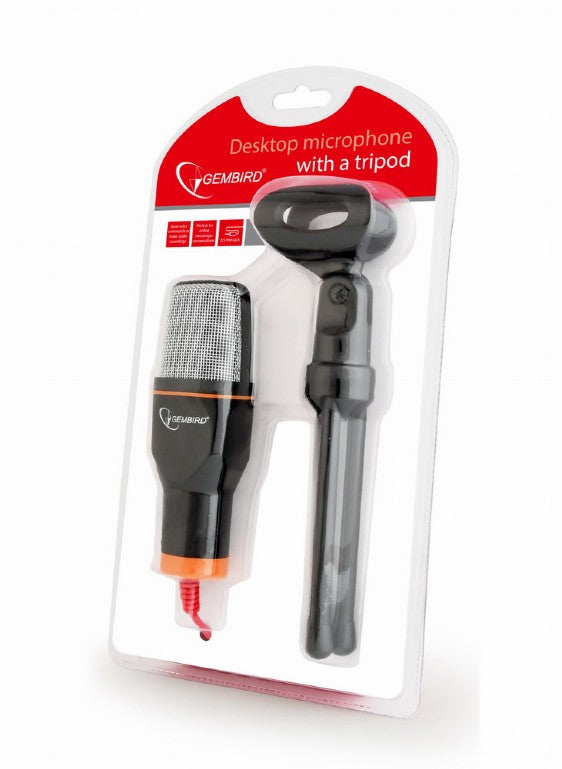 MICROFON GEMBIRD, suport tip trepied, conector Jack 3.5 mm, negru, "MIC-D-03"