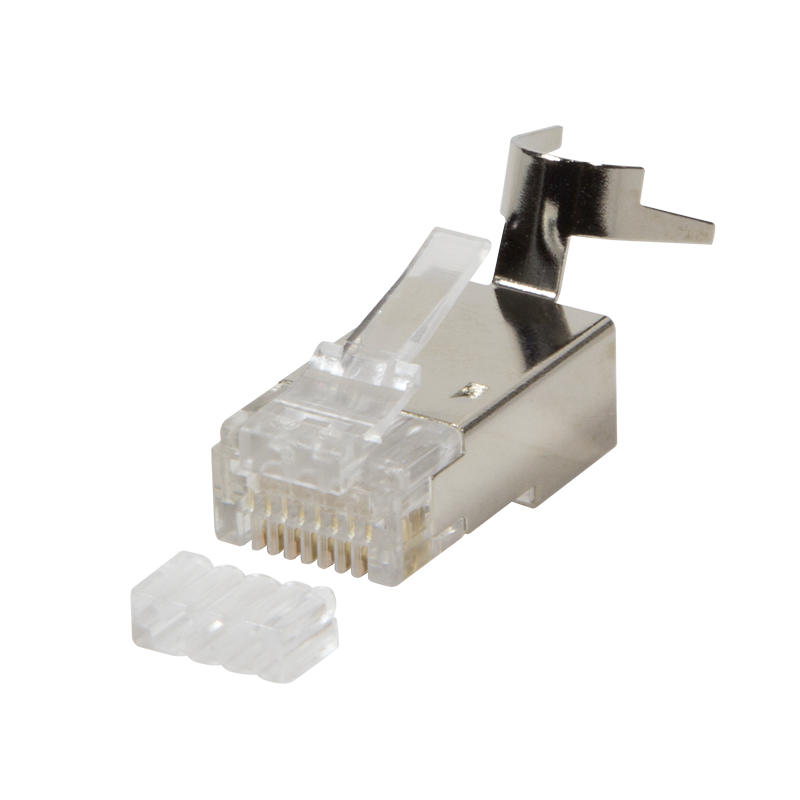 MUFA RJ-45 LOGILINK pt. cablu UTP, FTP, SFTP,Cat5e|Cat6|Cat6a|Cat7|Cat7a|Cat8.1, RJ-45 (T), ecranat, plastic cu metal, pt. AWG 22-24, dim. cablu 8mm, pt. cablu solid Cat.6A si Cat.7, 10 buc, "MP0030"