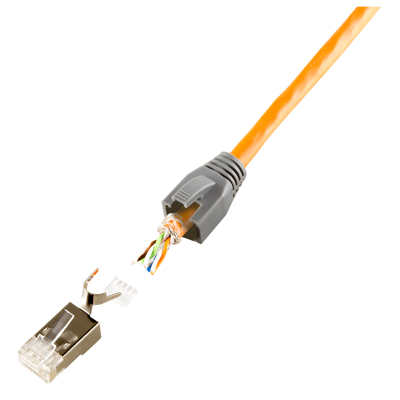 MUFA RJ-45 LOGILINK pt. cablu UTP, FTP, SFTP,Cat5e|Cat6|Cat6a|Cat7|Cat7a|Cat8.1, RJ-45 (T), ecranat, plastic cu metal, pt. AWG 22-24, dim. cablu 8mm, pt. cablu solid Cat.6A si Cat.7, 10 buc, "MP0030"