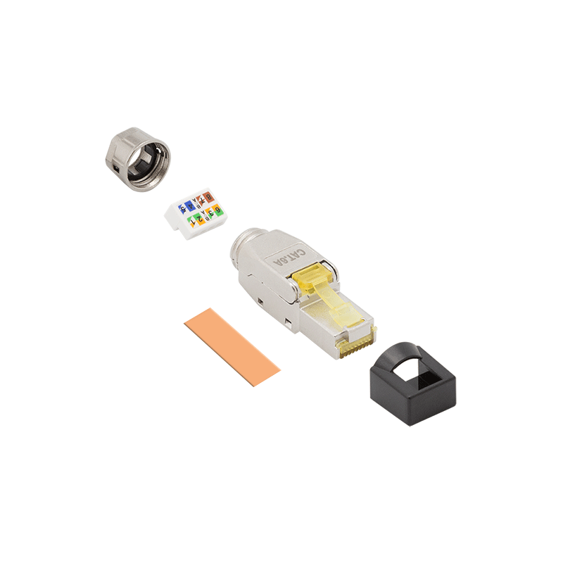 MUFA RJ-45 LOGILINK pt. cablu FTP, SFTP, Cat6a/Cat7/Cat8, RJ-45 (T), ecranat, plastic cu metal, extra scurta, 1 buc, "MP0085"