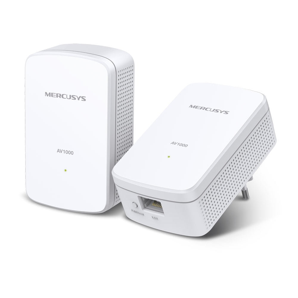 KIT ADAPTOR si AMPLIFICATOR POWERLINE MERCUSYS, tehnologie AV2, AV1000, pana la 1000 mBPS, RJ-45 x 1 porturi 10/100/1000 Mbps, 2 buc, "MP500 KIT"
