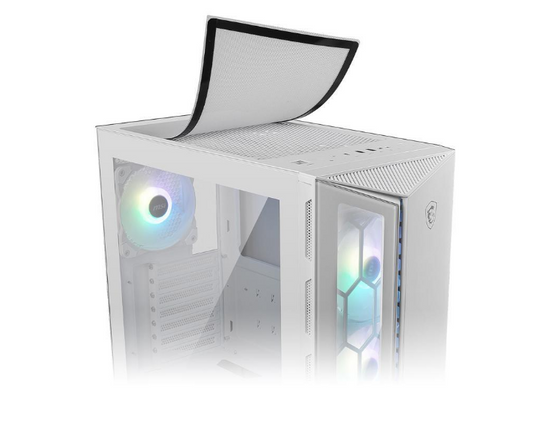 MSI MPG GUNGNIR 110R WHITE Global 2xUSB 3.0 1xType C 4x120mm ARGB Fan Tempered Glass Window Brown Box, "MPG GUNGNIR 110R WHITE" (timbru verde 0.32 lei)