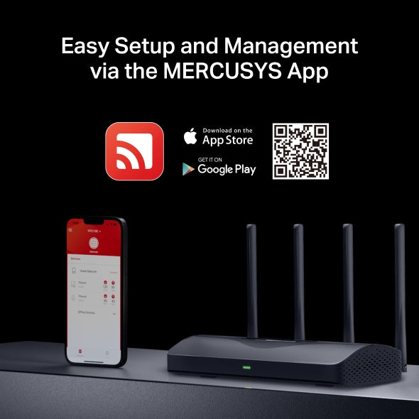 ROUTER Mercusys wireless, BE3600 viteze Wi-Fi 7 Dual Band de pana la 3600 Mbps ,1× 2.5 Gbps WAN + 1× 2.5 Gbps LAN + 2× 1 Gbps LAN, 4 antene, "MR27BE"