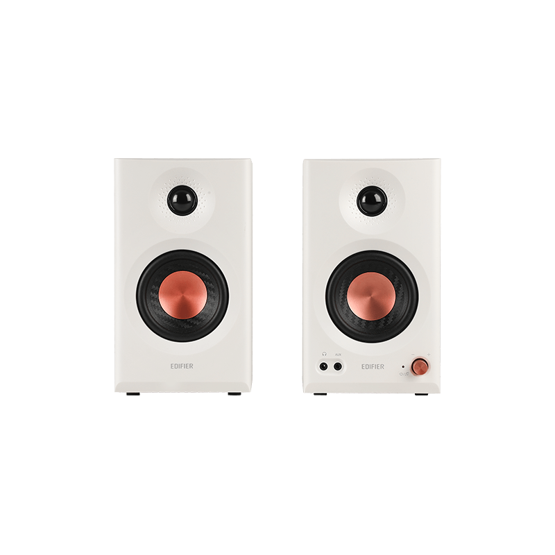 BOXE EDIFIER 2.0, RMS: 36W (2 x 18W), studio monitor, volum, bass, treble, intrare jack 6.35 TRS balanced, RCA, iesire casti, white, "MR3-W"