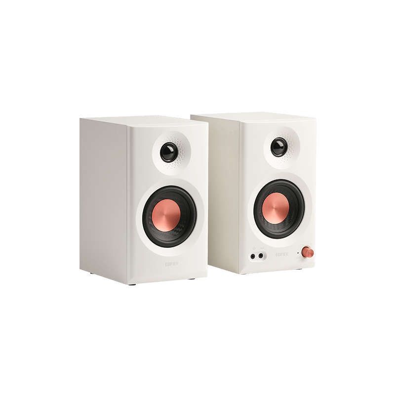 BOXE EDIFIER 2.0, RMS: 36W (2 x 18W), studio monitor, volum, bass, treble, intrare jack 6.35 TRS balanced, RCA, iesire casti, white, "MR3-W"
