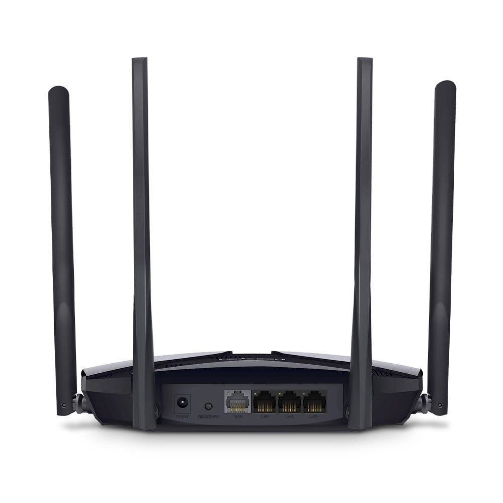 ROUTER MERCUSYS wireless 1800Mbps, 4 porturi LAN Gigabit, 1 port WAN Gigabit, Dual Band AC1800 4 x antena externa, Wi-Fi 6, "MR70X"