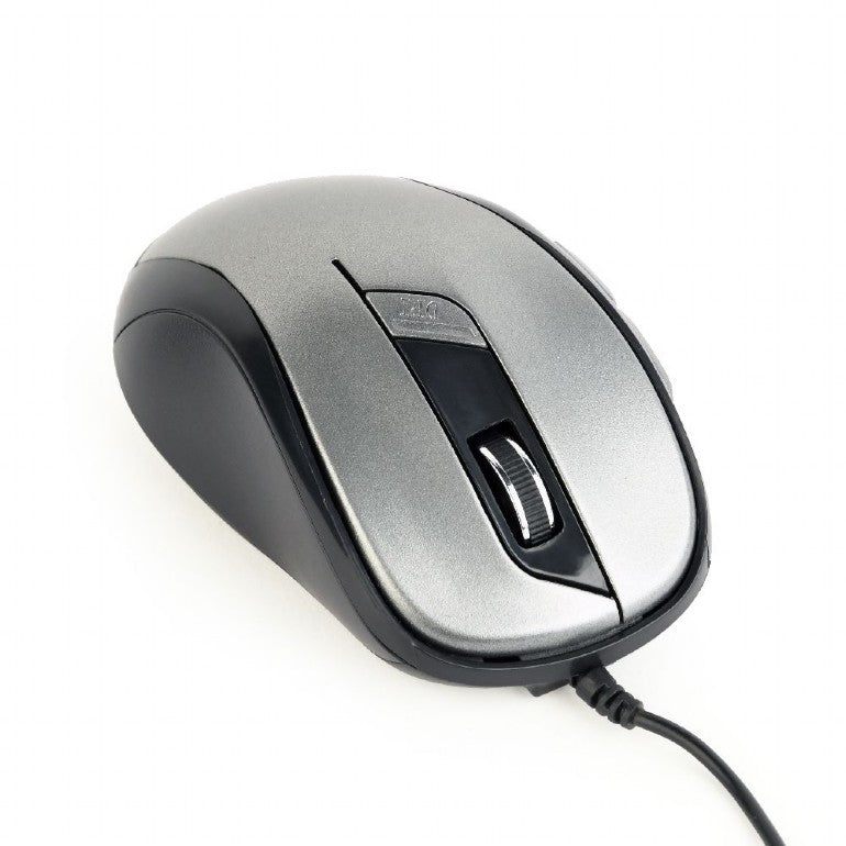 MOUSE GEMBIRD, PC sau NB, cu fir, USB, optic, 1600 dpi, butoane/scroll 6/1, , negru / gri, "MUS-6B-01-BG"