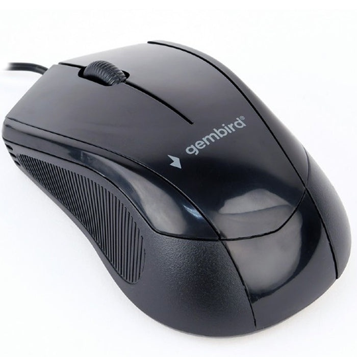 MOUSE GEMBIRD, PC sau NB, cu fir, USB, optic, 1000 dpi, butoane/scroll 3/1, , negru, "MUS-3B-02"