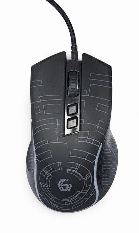 MOUSE GEMBIRD, gaming, cu fir, USB, optic, 3600 dpi, butoane/scroll 7/1, iluminare, cablu 1.5m, negru, "MUSG-RGB-01"