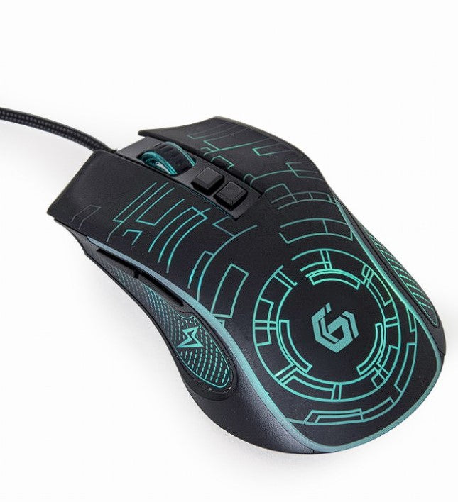 MOUSE GEMBIRD, gaming, cu fir, USB, optic, 3600 dpi, butoane/scroll 7/1, iluminare, cablu 1.5m, negru, "MUSG-RGB-01"