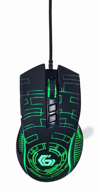 MOUSE GEMBIRD, gaming, cu fir, USB, optic, 3600 dpi, butoane/scroll 7/1, iluminare, cablu 1.5m, negru, "MUSG-RGB-01"