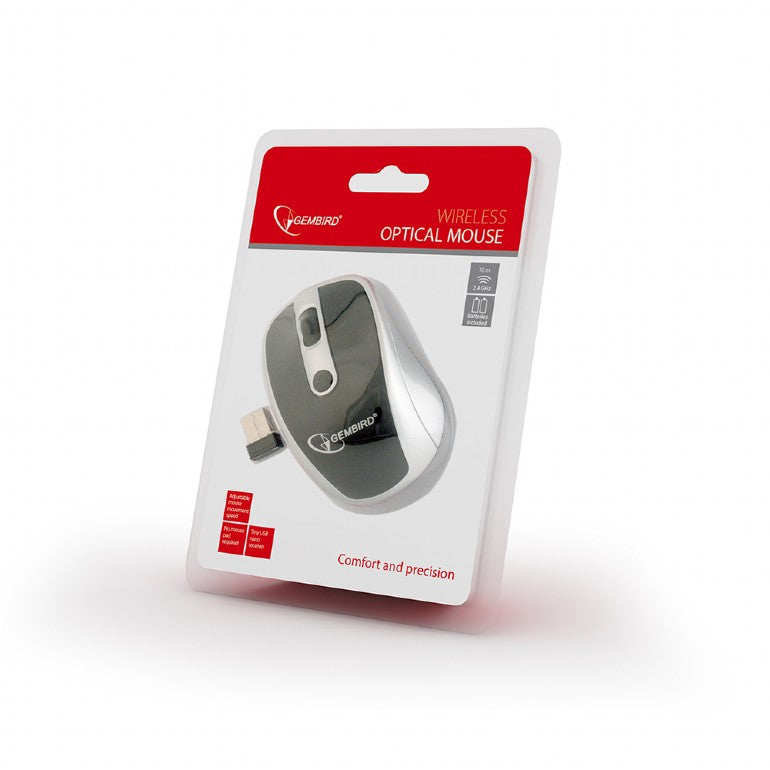 MOUSE GEMBIRD, PC sau NB, wireless, 2.4GHz, optic, 1600 dpi, butoane/scroll 6/1, , negru / gri, "MUSW-6B-02-BG"