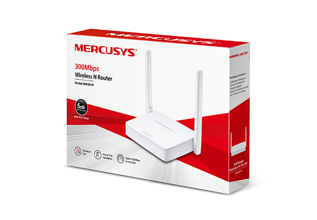 ROUTER MERCUSYS wireless 300Mbps, 2 porturi 10/100Mbps, 2 antene externe "MW301R"