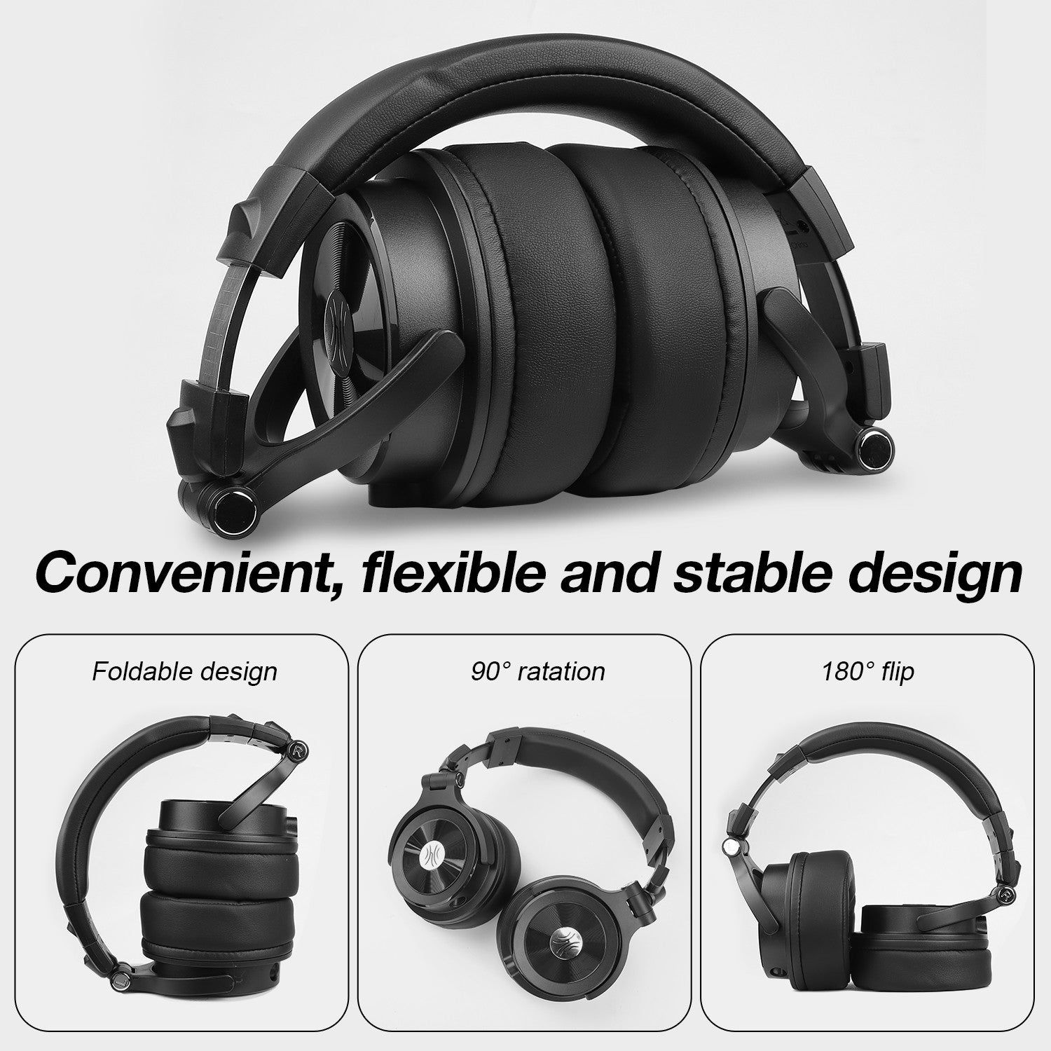 Casca OneOdio cu fir detasabil, tip over ear, utilizare profesionala, multimedia, conectare prin Jack 3.5 mm | Jack 6.35 mm, difuzor 50 mm, impedanta 32 Ohm, negru, "Monitor-40" (timbru verde 0.8lei)
