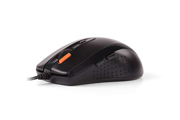 MOUSE A4tech, PC sau NB, cu fir, USB, optic, 1600 dpi, butoane/scroll 7/1, buton selectare viteza, negru, "N-70FX-BK"