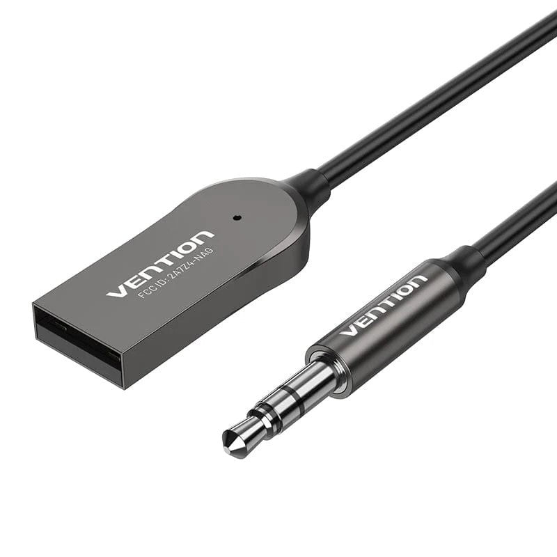 ACCESORII AUTO Vention USB Car Bluetooth5.0 Audio Receiver With Coiled Cable 1.5M Gray Zinc Alloy Type, 