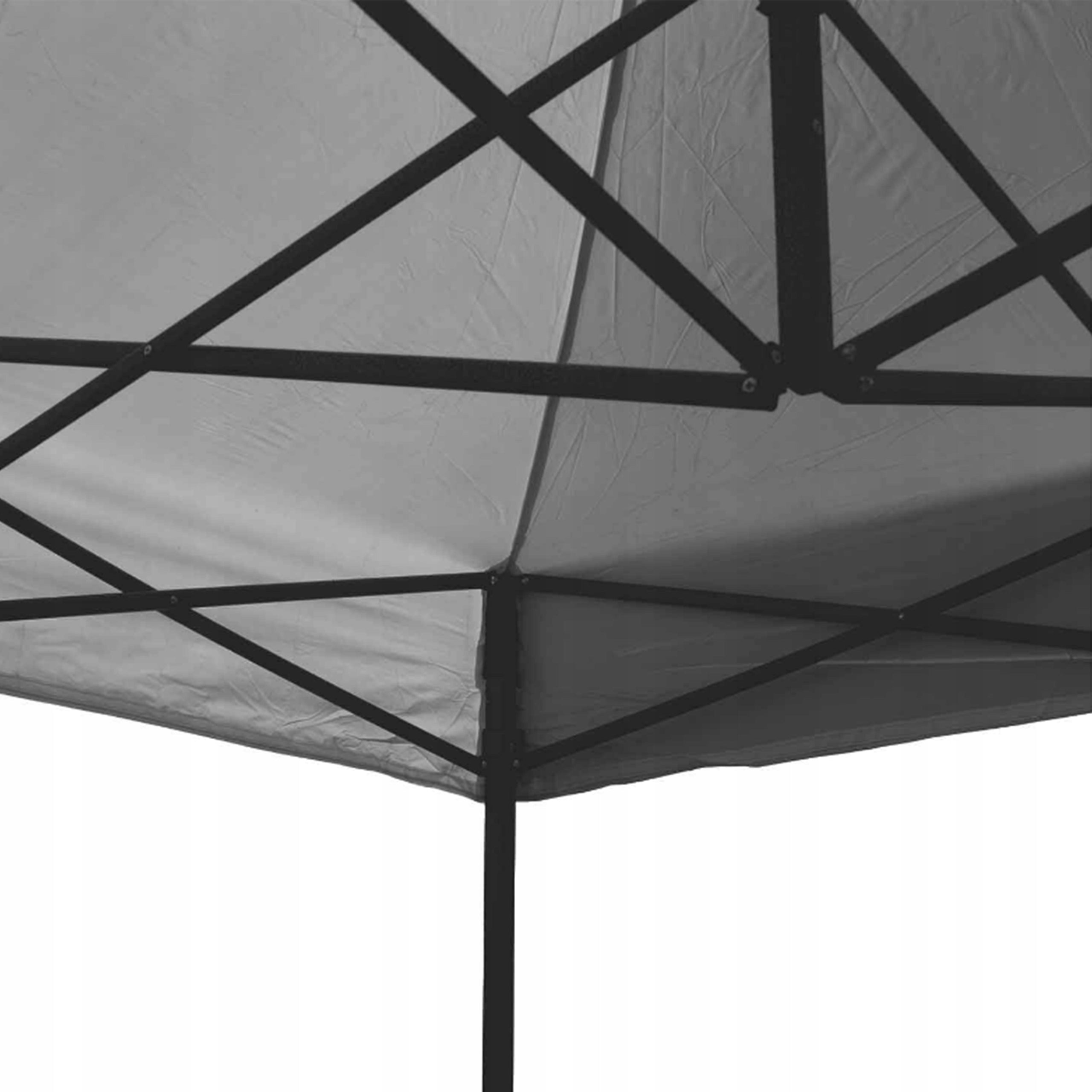Cort tip pavilion cu 3 pereti laterali, structura solida otel si acoperis impermeabil PVC, 3x3 m cu inaltime reglabila, albastru