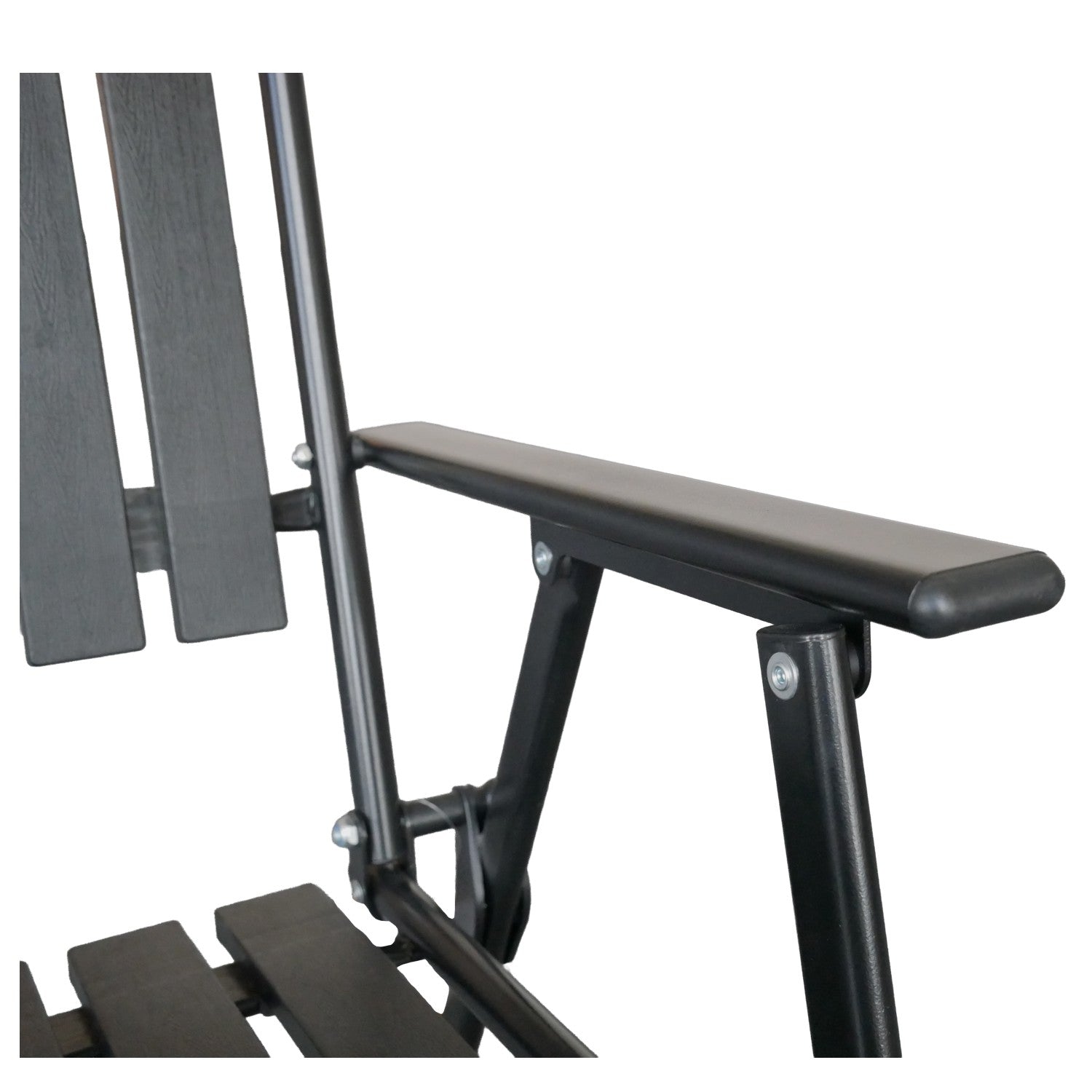 Scaun gradina pliabil cu cadru metalic si sezut PP, maxim 110 kg, 63x55x90 cm, negru