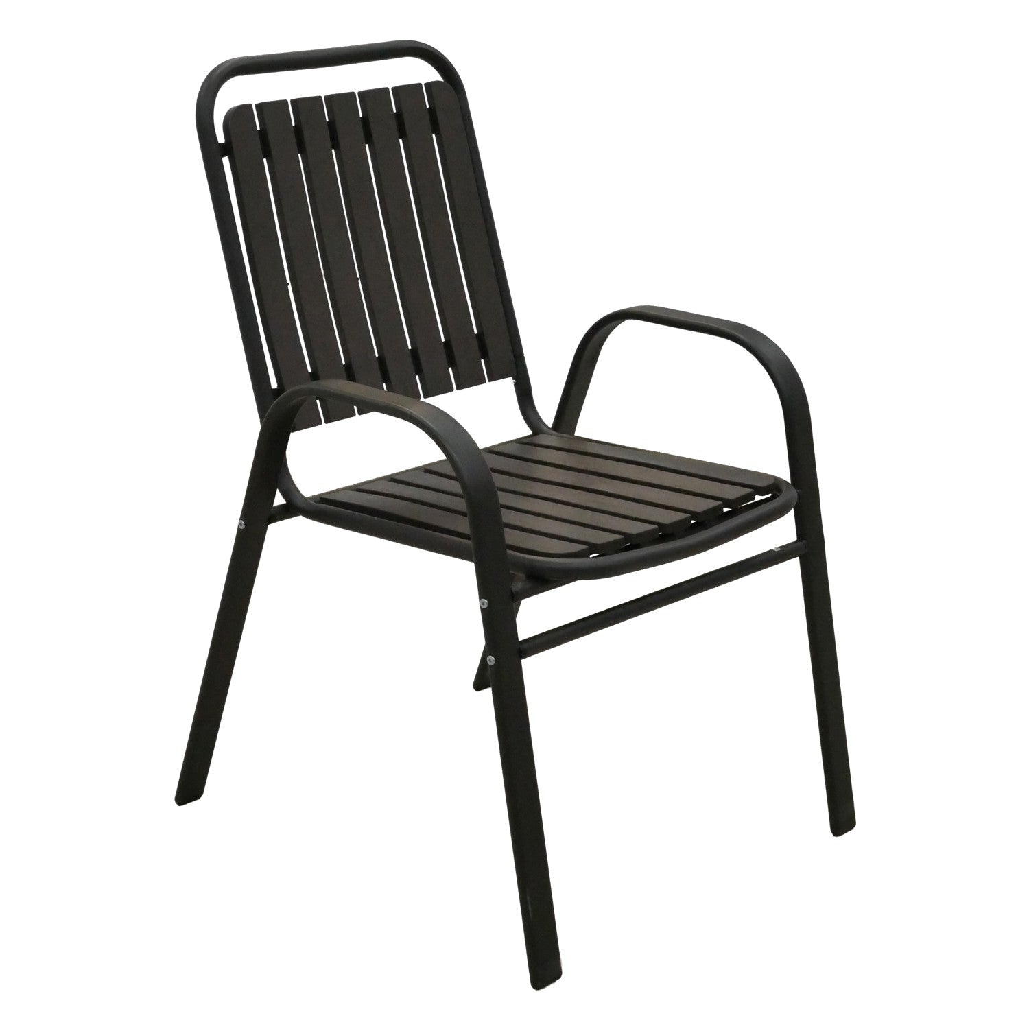 Scaun gradina cu brate, cadru metalic, maxim 110 kg, 56x63x89 cm, maro