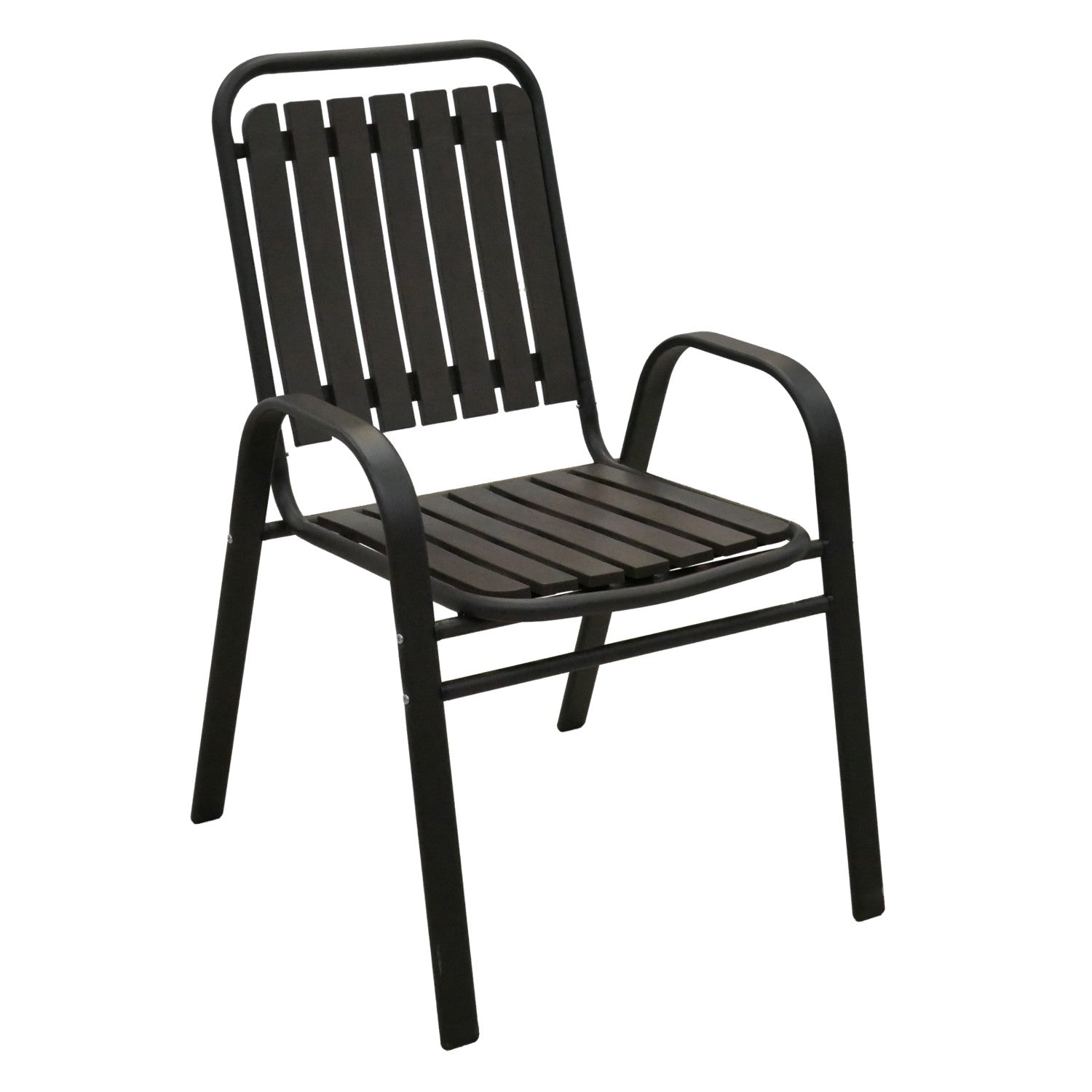 Scaun gradina cu brate, cadru metalic, maxim 110 kg, 56x63x89 cm, maro