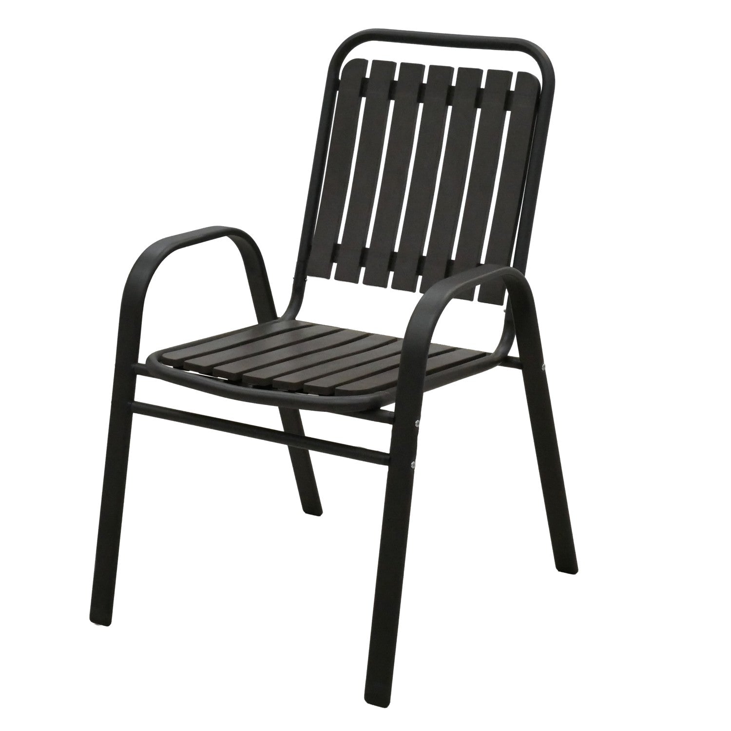 Scaun gradina cu brate, cadru metalic, maxim 110 kg, 56x63x89 cm, maro