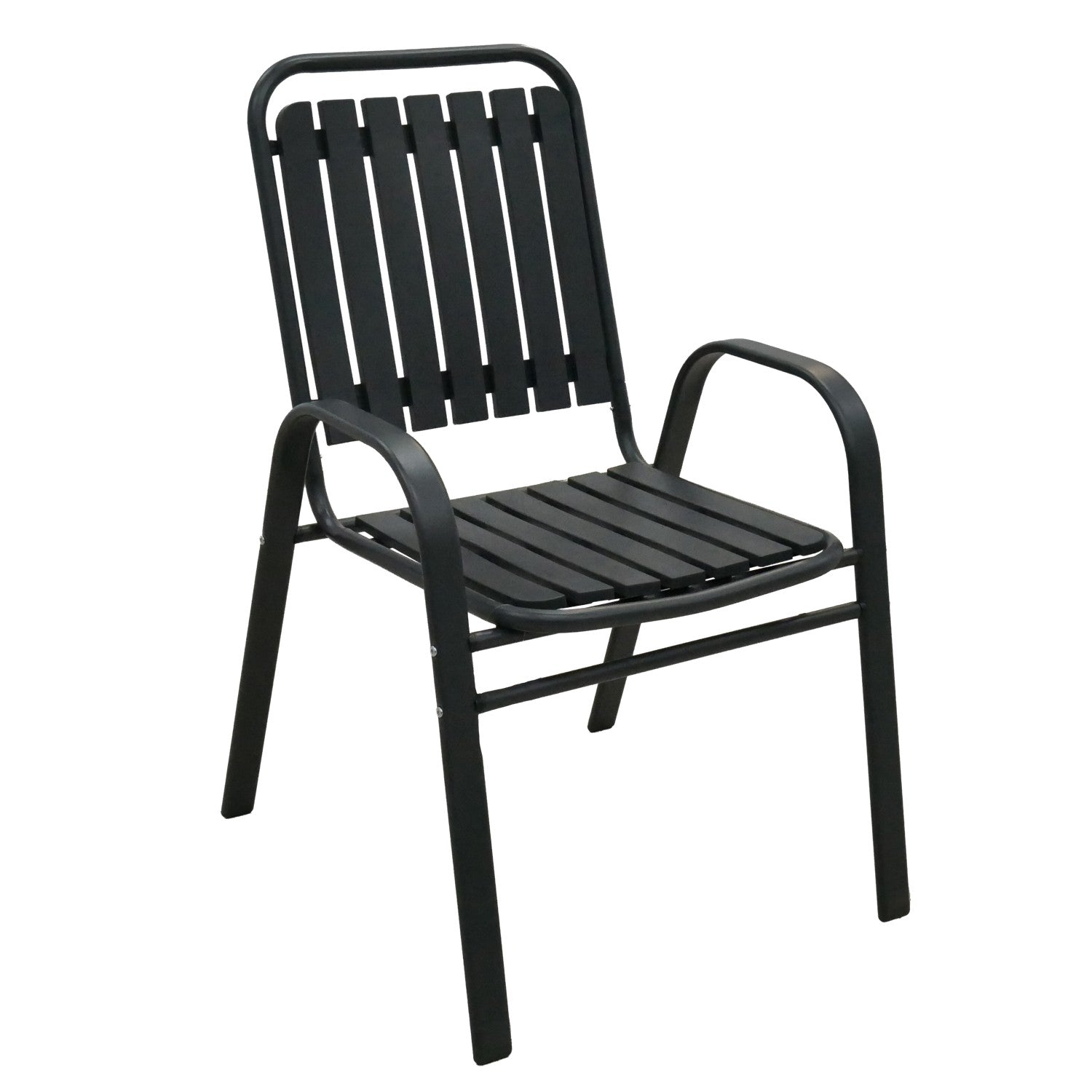 Scaun gradina cu brate, cadru metalic, maxim 110 kg, 56x63x89 cm, gri inchis