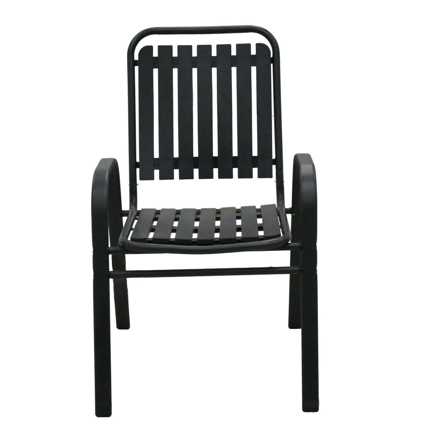 Scaun gradina cu brate, cadru metalic, maxim 110 kg, 56x63x89 cm, gri inchis