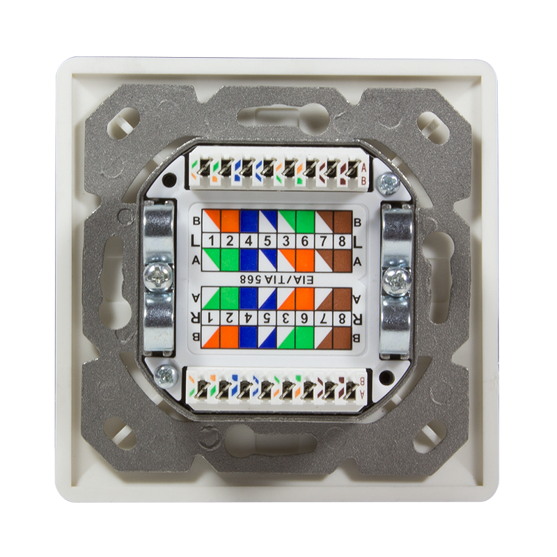 PRIZA RJ-45 aplicabila cu 2 iesiri LOGILINK pt. cablu FTP, Cat6A,RJ-45 (M) x 2, ecranat, plastic cu metal, pure white, 1 buc, "NP0021"