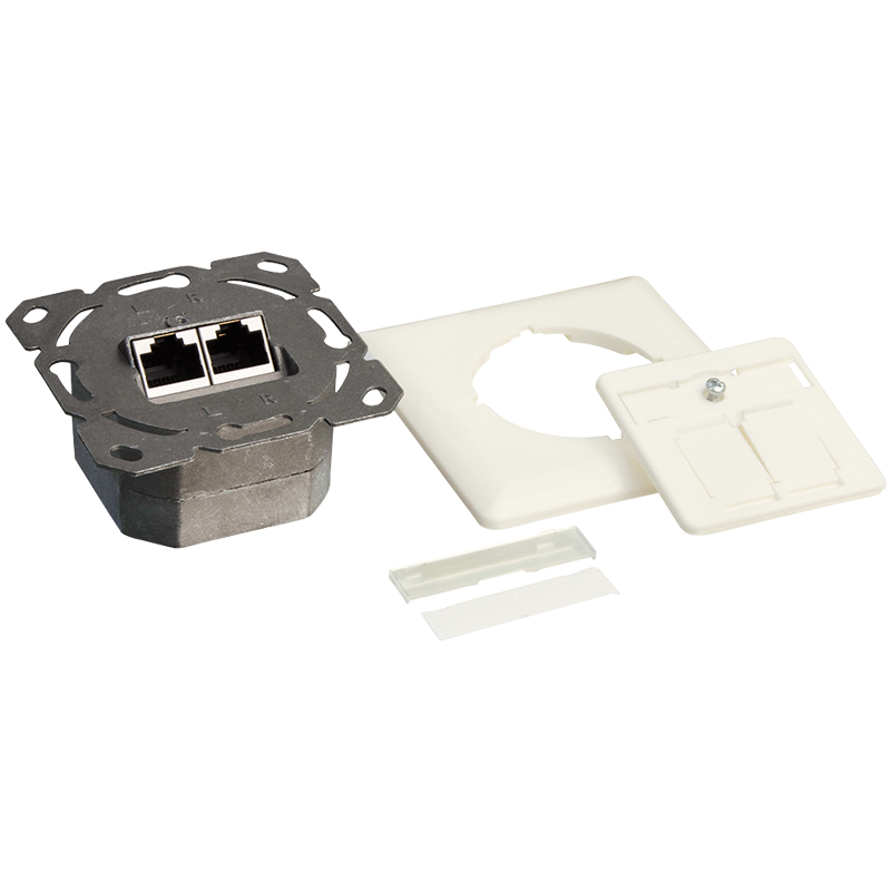 PRIZA RJ-45 aplicabila cu 2 iesiri LOGILINK pt. cablu FTP, Cat6A,RJ-45 (M) x 2, ecranat, plastic cu metal, pure white, 1 buc, "NP0021"